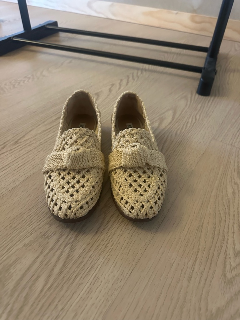 Bibi Lou Crochet Loafers - Natural Raffia Style